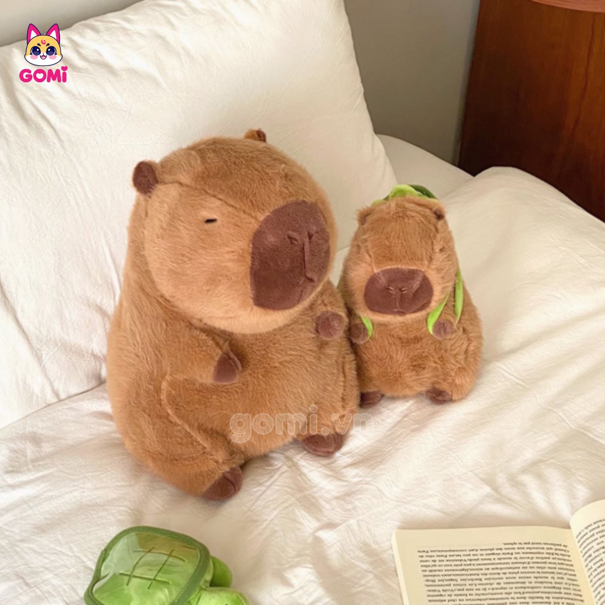 Gấu Bông Capybara Đeo Balo Rùa