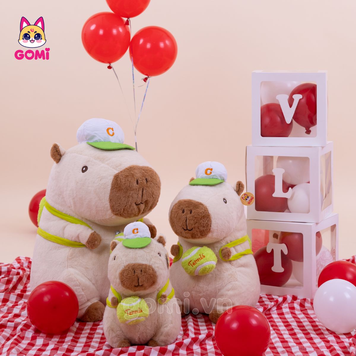 Gấu Bông Capybara Rút Bóng Đeo Balo