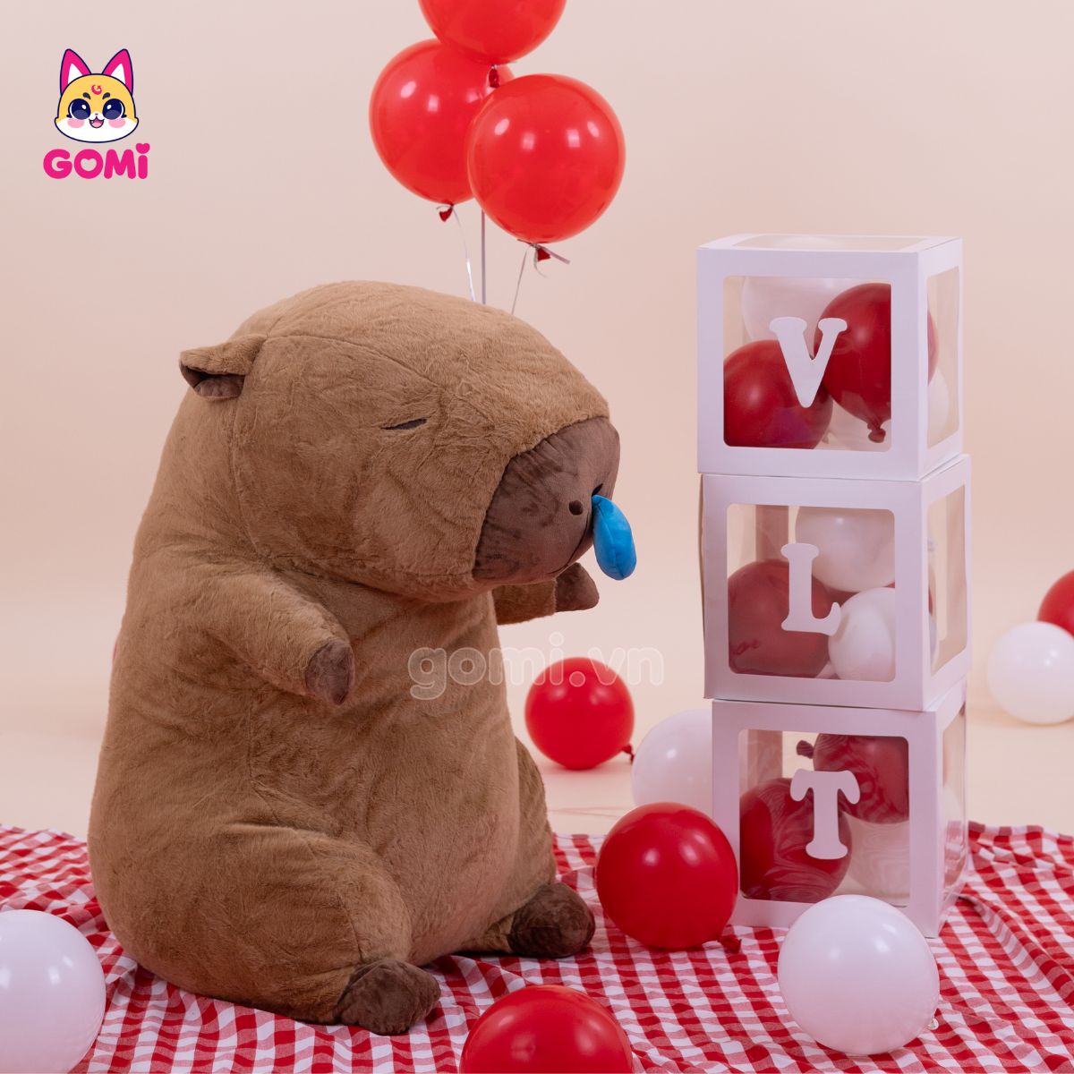 Gấu bông Capybara Rút Nước Mũi Màu Nâu