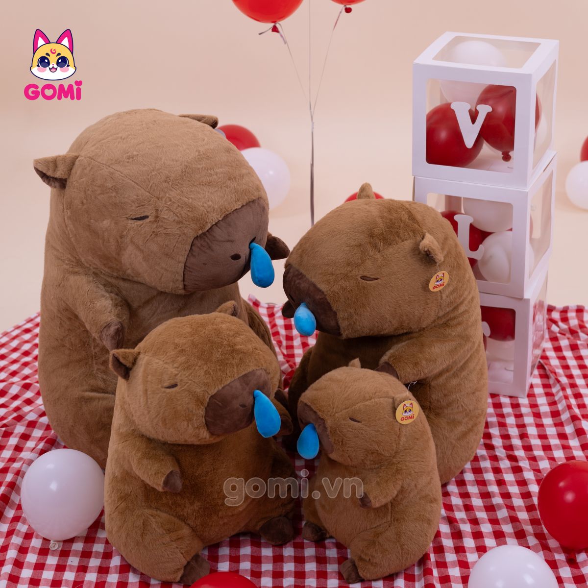 Gấu bông Capybara Rút Nước Mũi Màu Nâu
