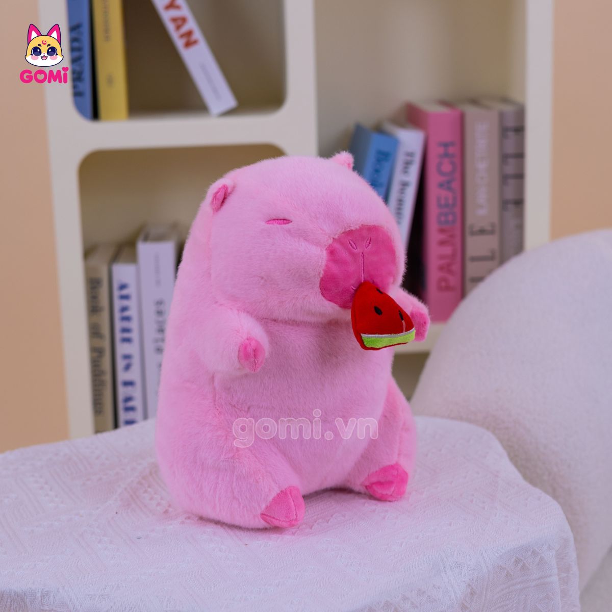 Gấu Bông Capybara Hồng Rút Dưa Hấu