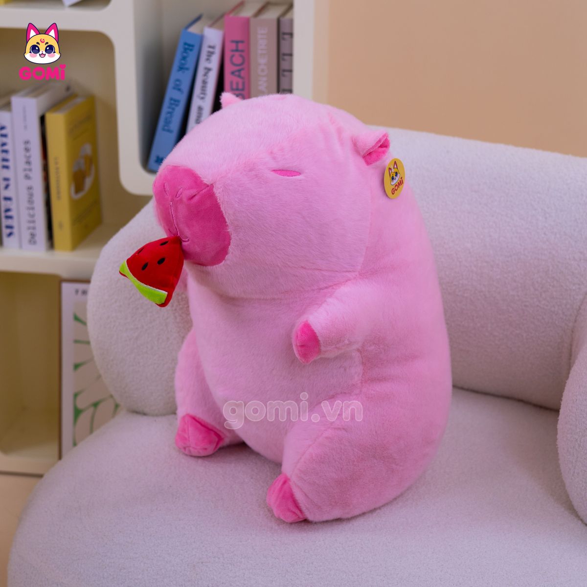 Gấu Bông Capybara Hồng Rút Dưa Hấu