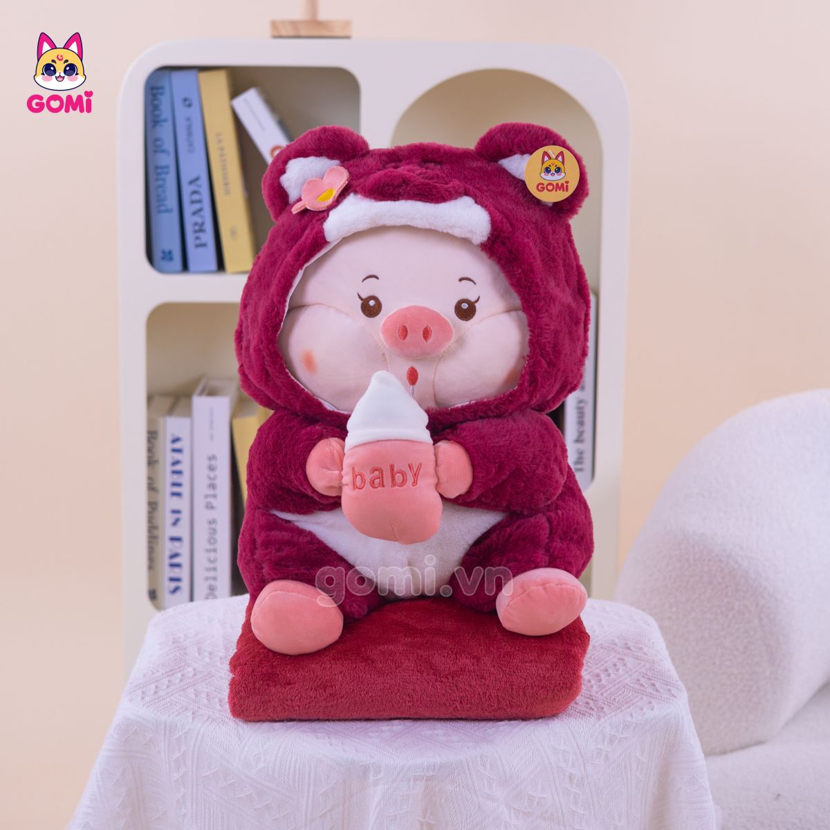 Gối Mền Heo Lotso Ôm Bình Sữa