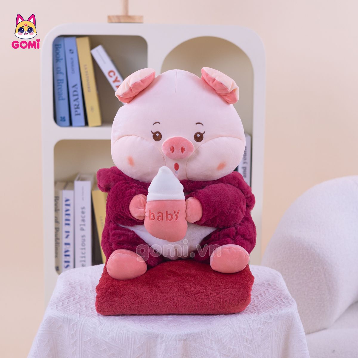Gối Mền Heo Lotso Ôm Bình Sữa