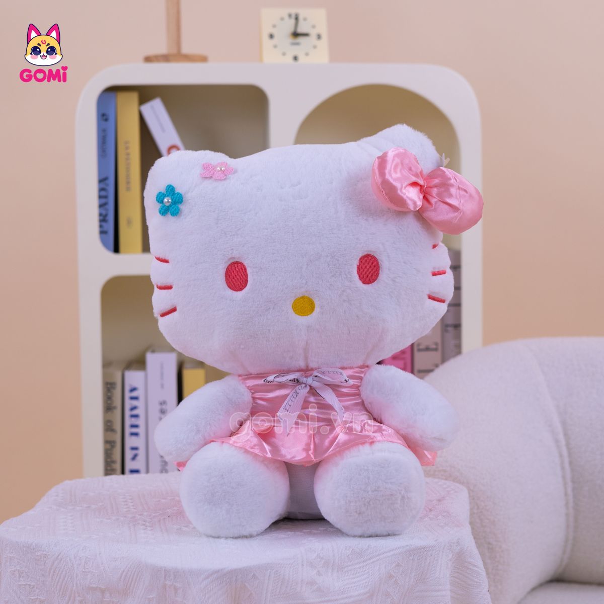Gấu Bông Kitty Váy Nơ Hồng