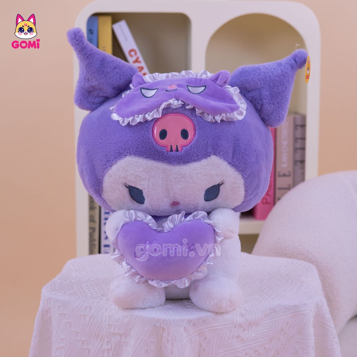 Gấu Bông Kuromi Ôm Tim Tím