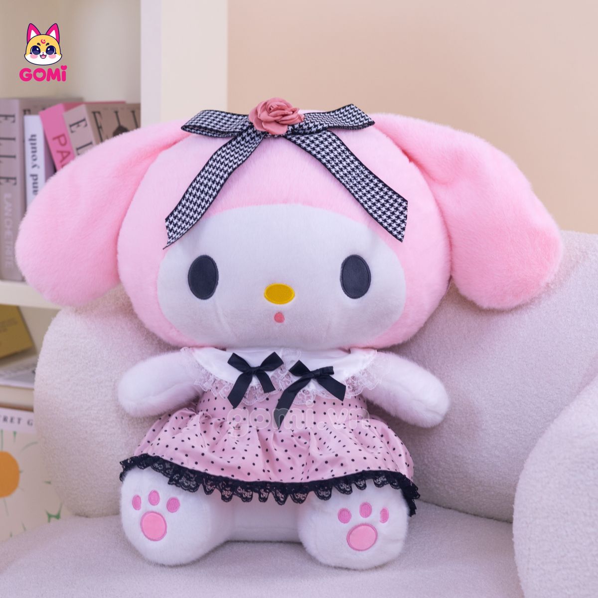 Gấu Bông Melody Váy Hồng Chấm Bi