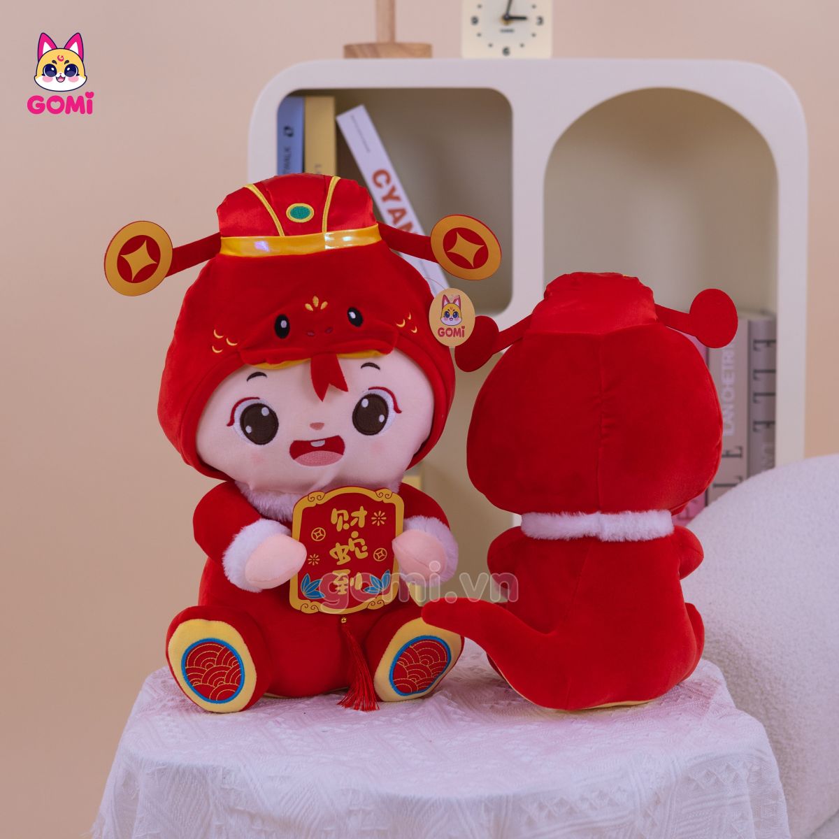 Gấu Bông Rắn Đội Mũ Thần Tài
