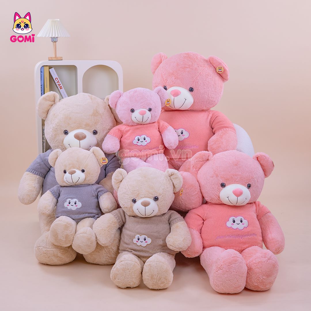 Gấu Bông Teddy Áo Len Mây Cười