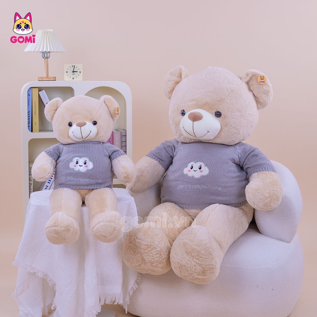 Gấu Bông Teddy Áo Len Mây Cười