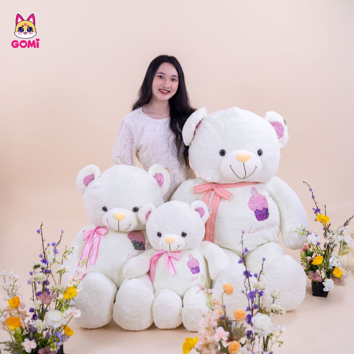 Gấu Bông Teddy Ngực Bánh Kem