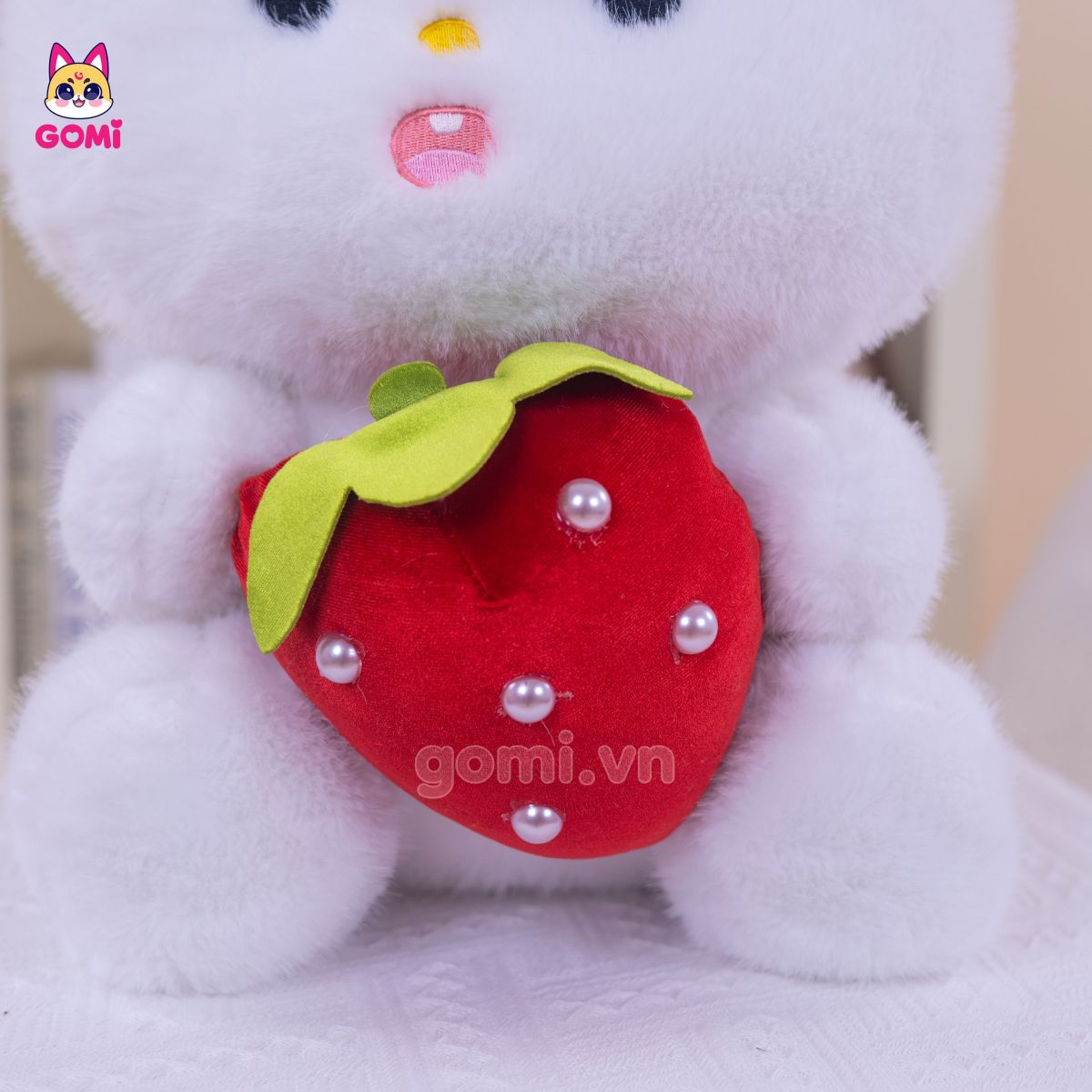 Gấu Bông Thỏ Trắng Ôm Dâu