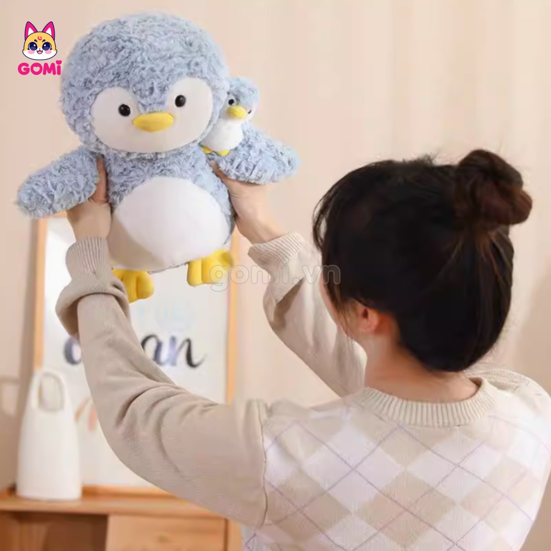 Gấu Bông Cánh Cụt Cõng Con