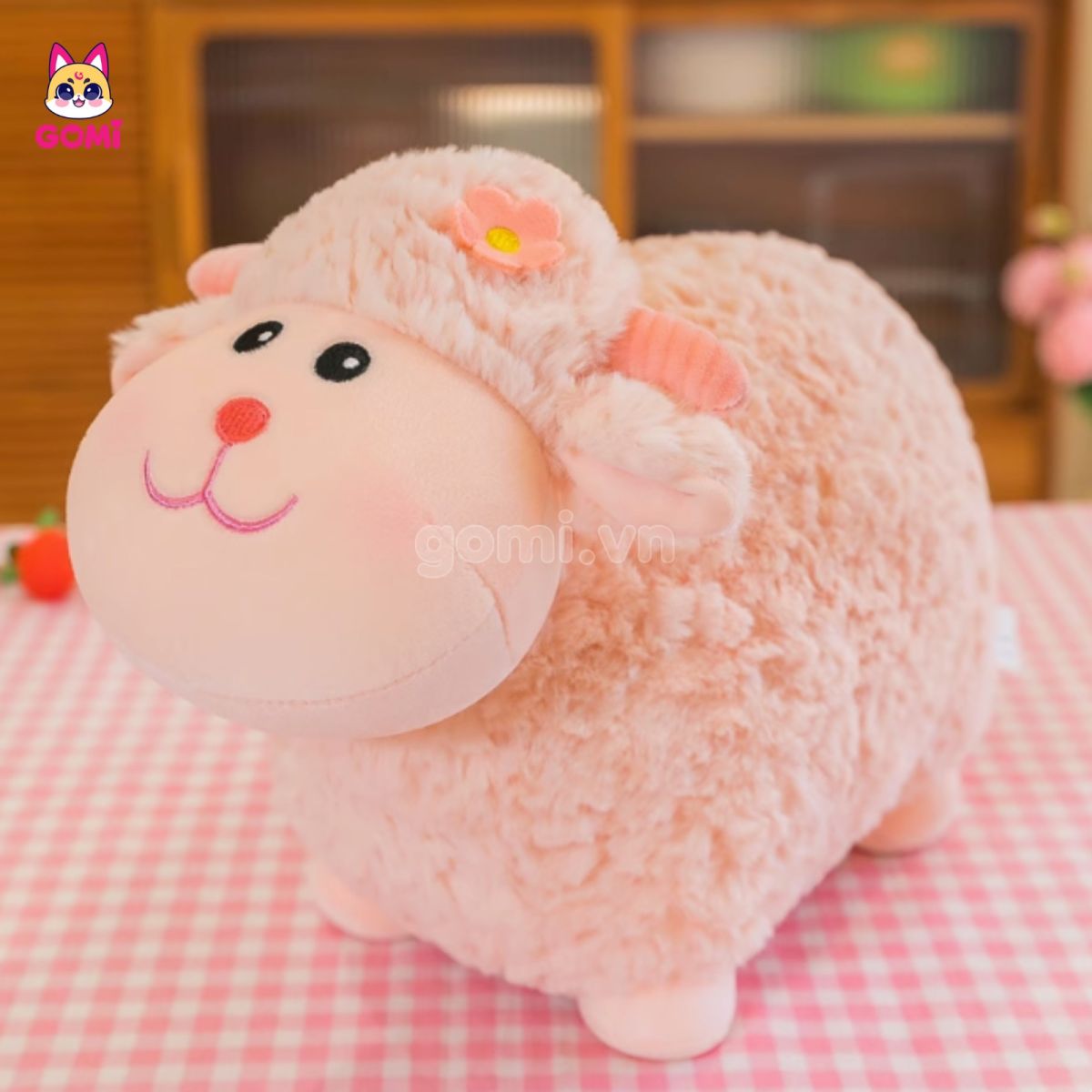 Gấu Bông Cừu Đầu Hoa