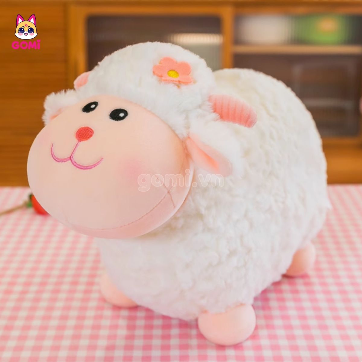 Gấu Bông Cừu Đầu Hoa