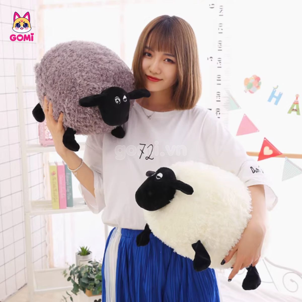Gấu Bông Cừu Xù Vui Vẻ