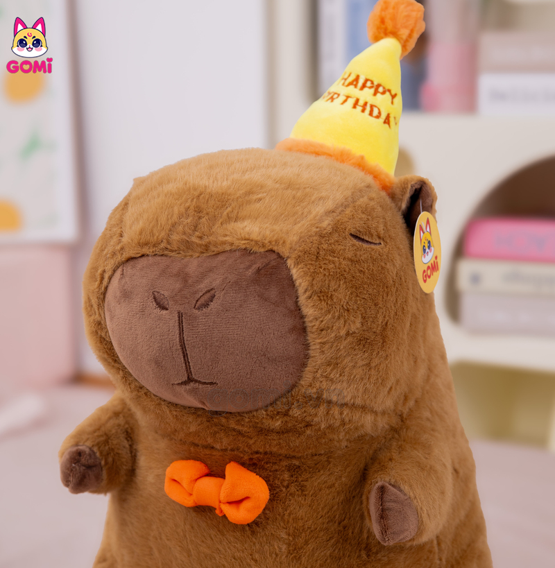 Gấu Bông Capybara Đội Mũ Happy Birthday