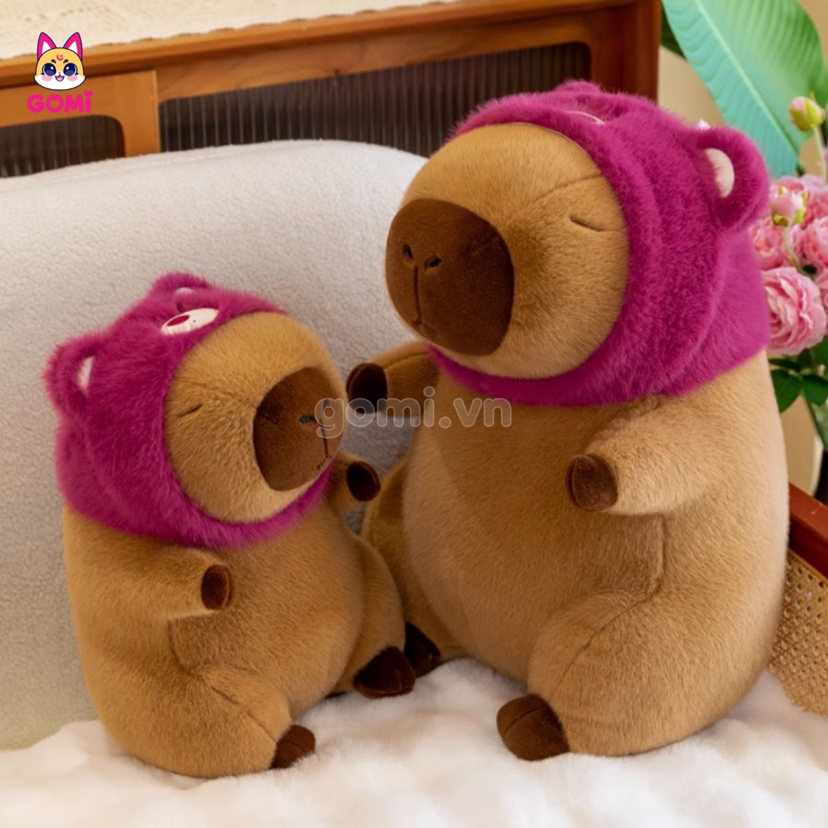 Gấu Bông Capybara Đội Mũ Lotso