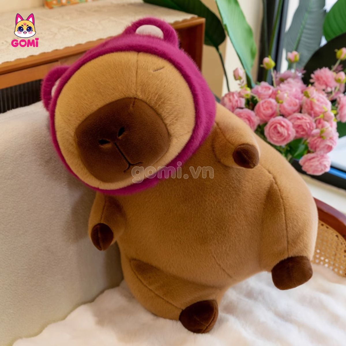 Gấu Bông Capybara Đội Mũ Lotso