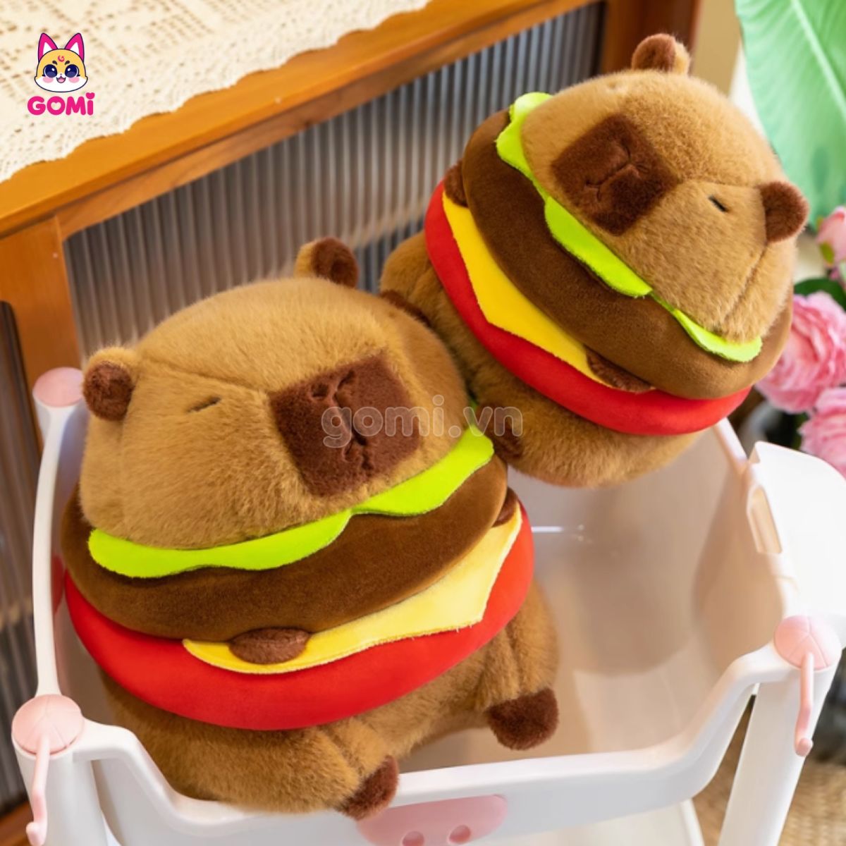 Gấu Bông Capybara Bánh Hamburger