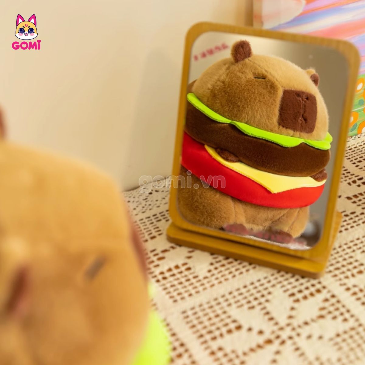Gấu Bông Capybara Bánh Hamburger
