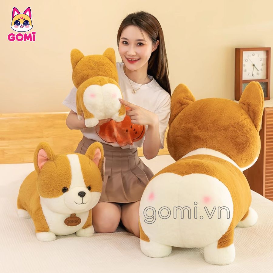 Gấu Bông Chó Corgi Mông Tim
