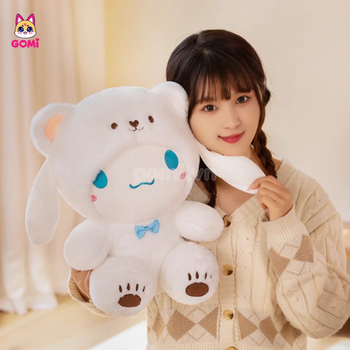 Gấu Bông Cinnamoroll Cosplay Gấu Trắng