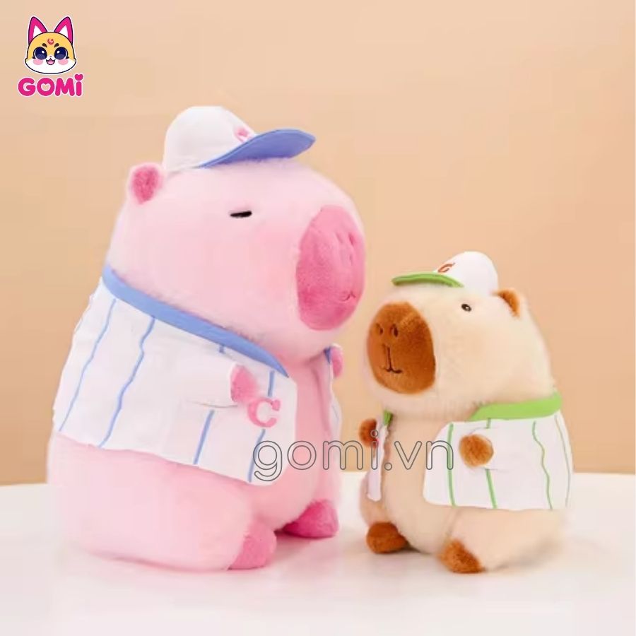 Gối Mền Capybara Áo Bóng Chày Đội Nón