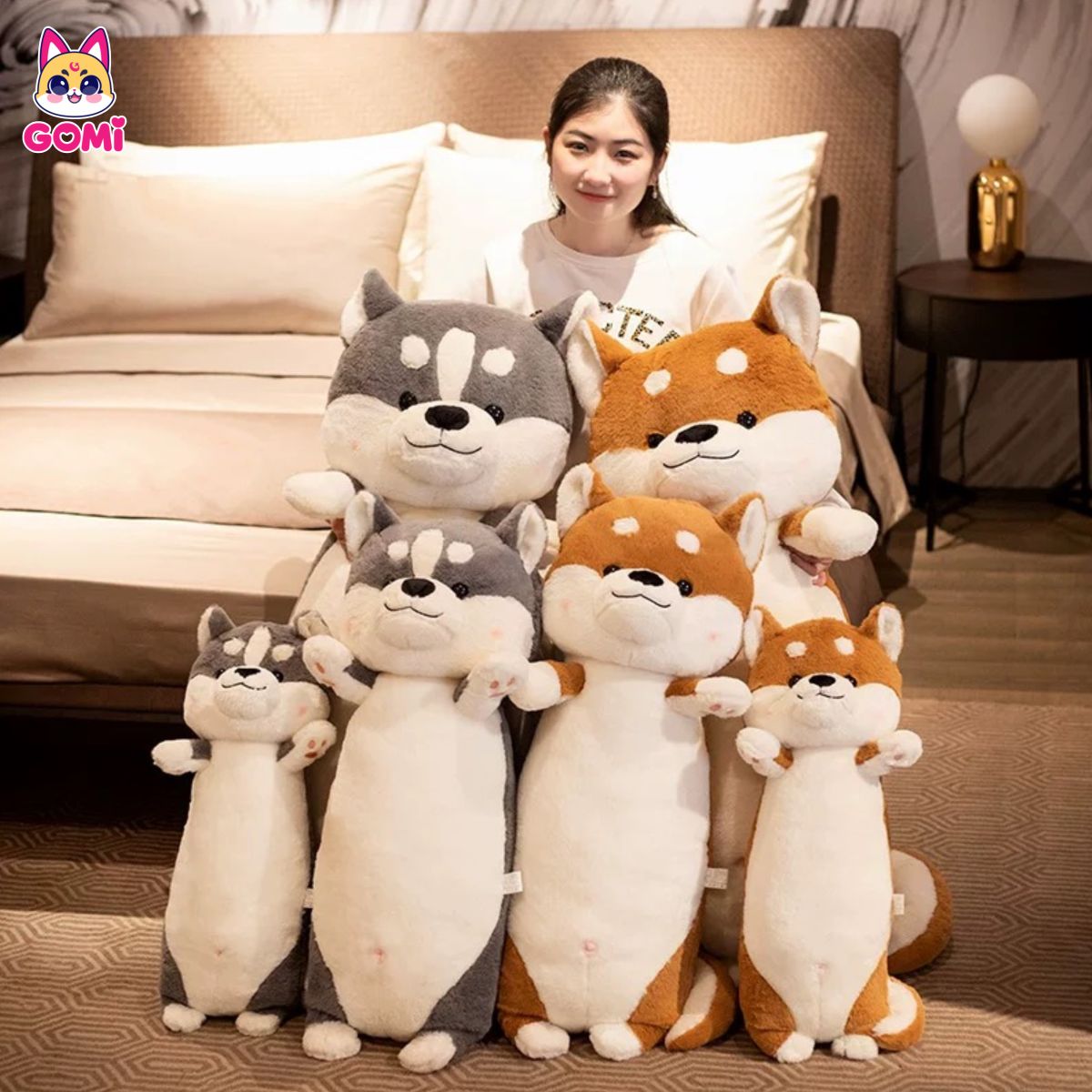 Gối Ôm Chó Shiba Giơ Tay