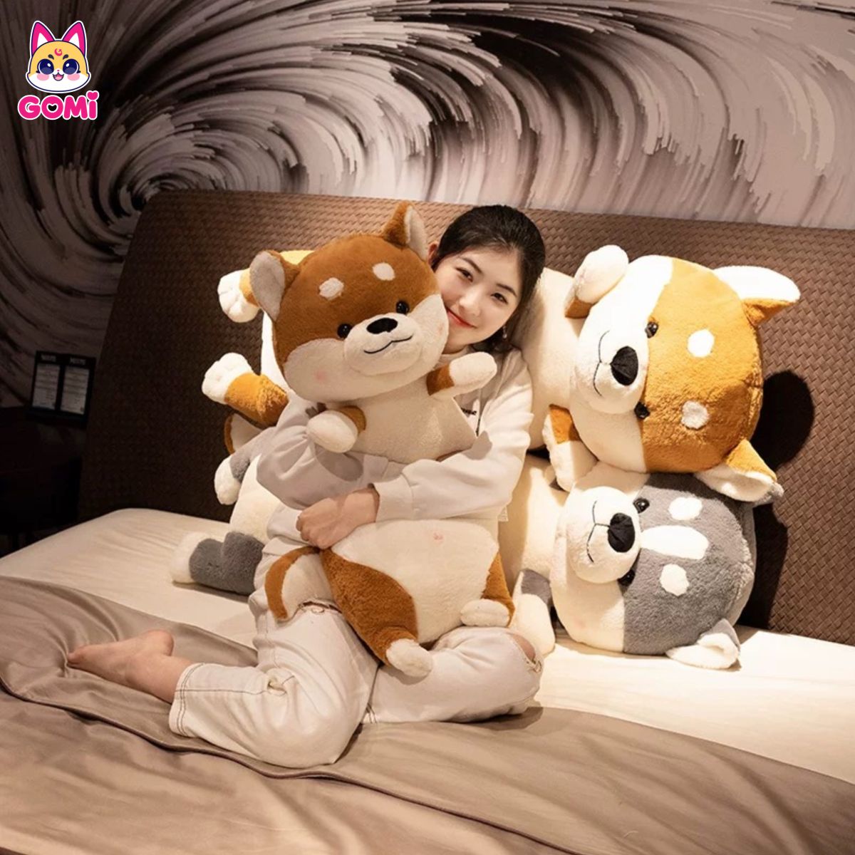Gối Ôm Chó Shiba Giơ Tay