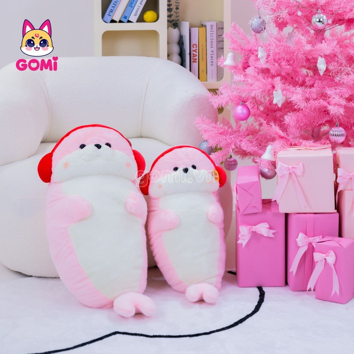 Gấu Bông Hải Cẩu Đeo Tai Nghe