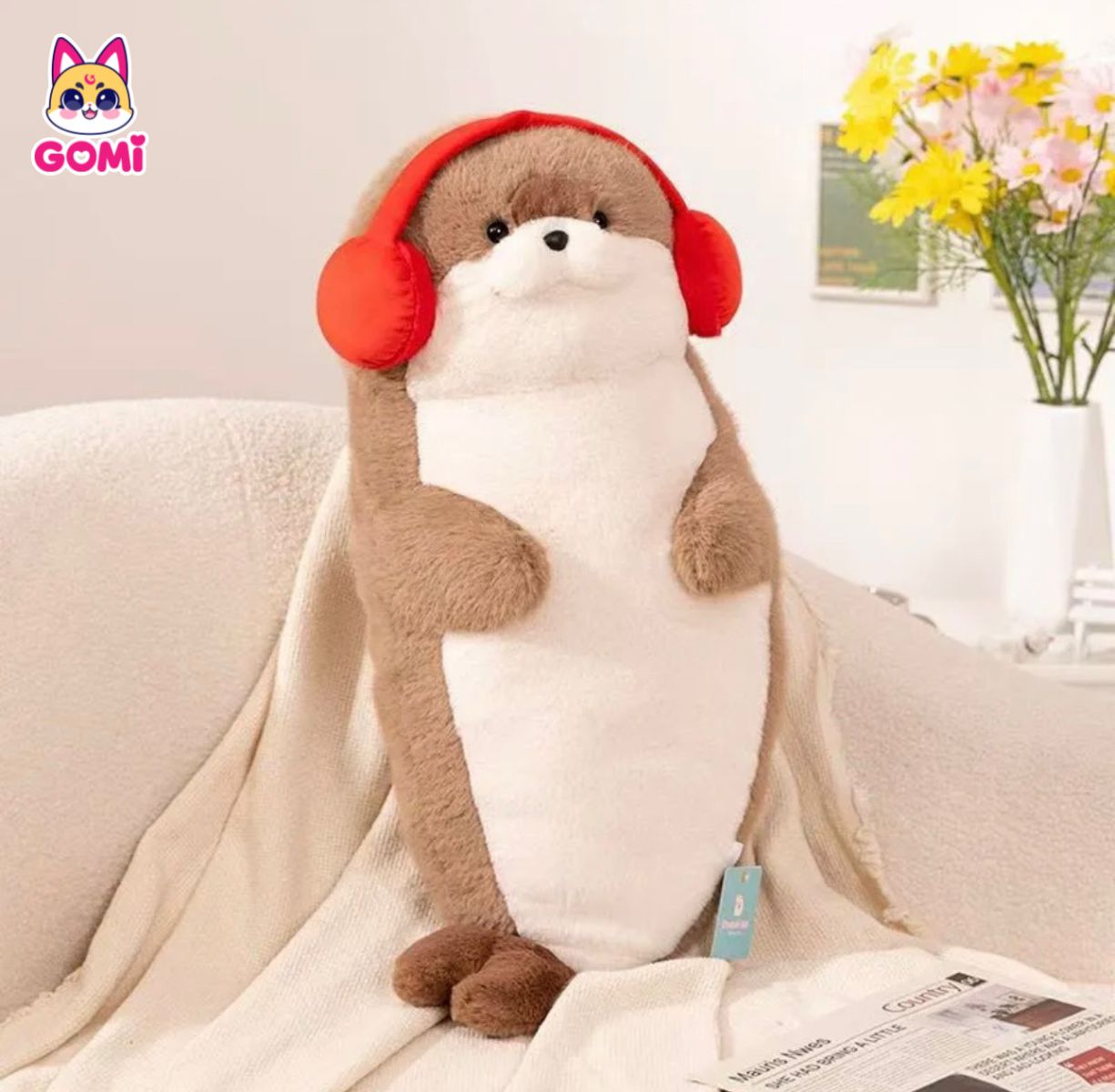 Gấu Bông Hải Cẩu Đeo Tai Nghe