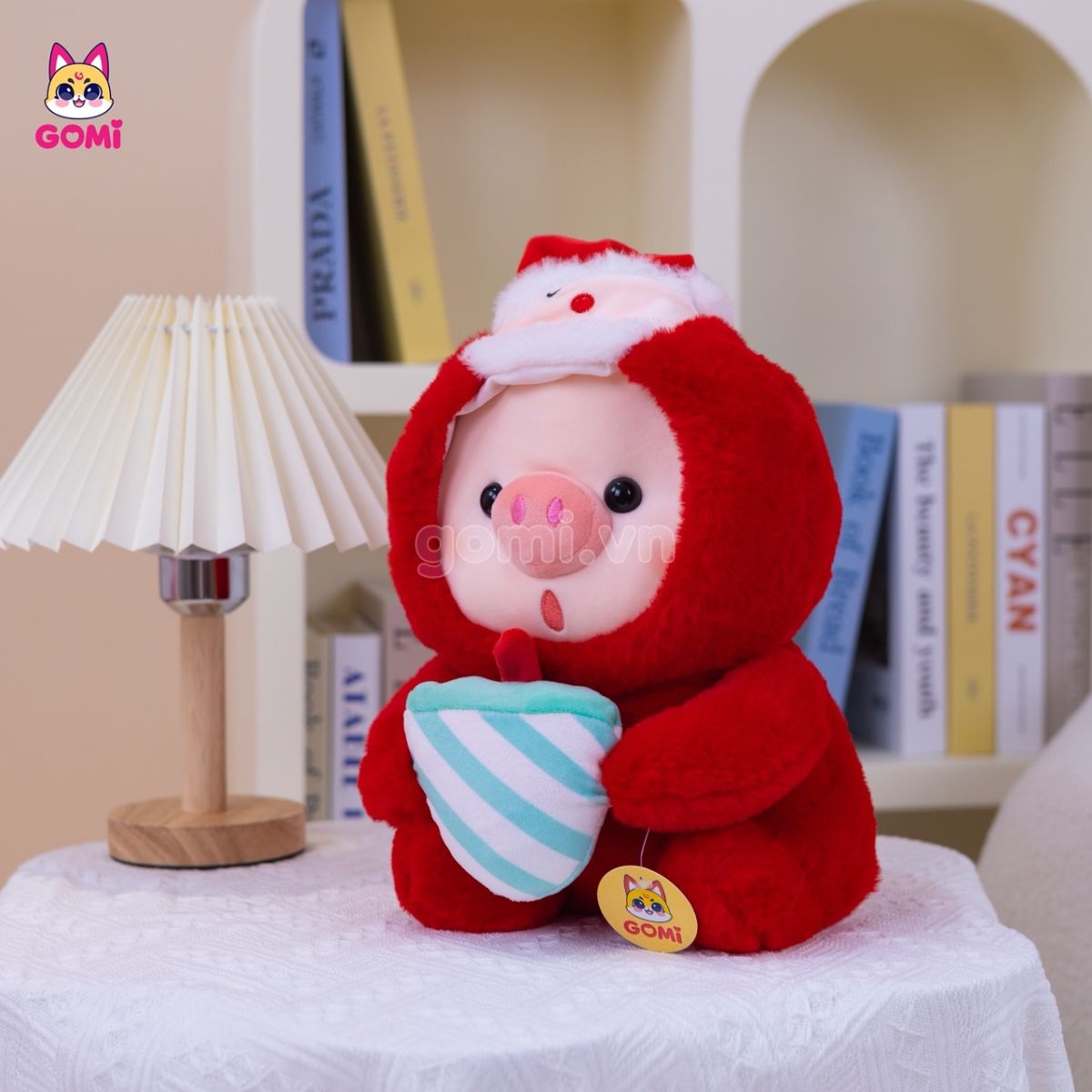 Gấu Bông Heo Đội Mũ Noel