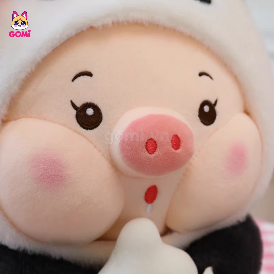 Gấu Bông Heo Cosplay Gấu Trúc Ôm Bình Sữa