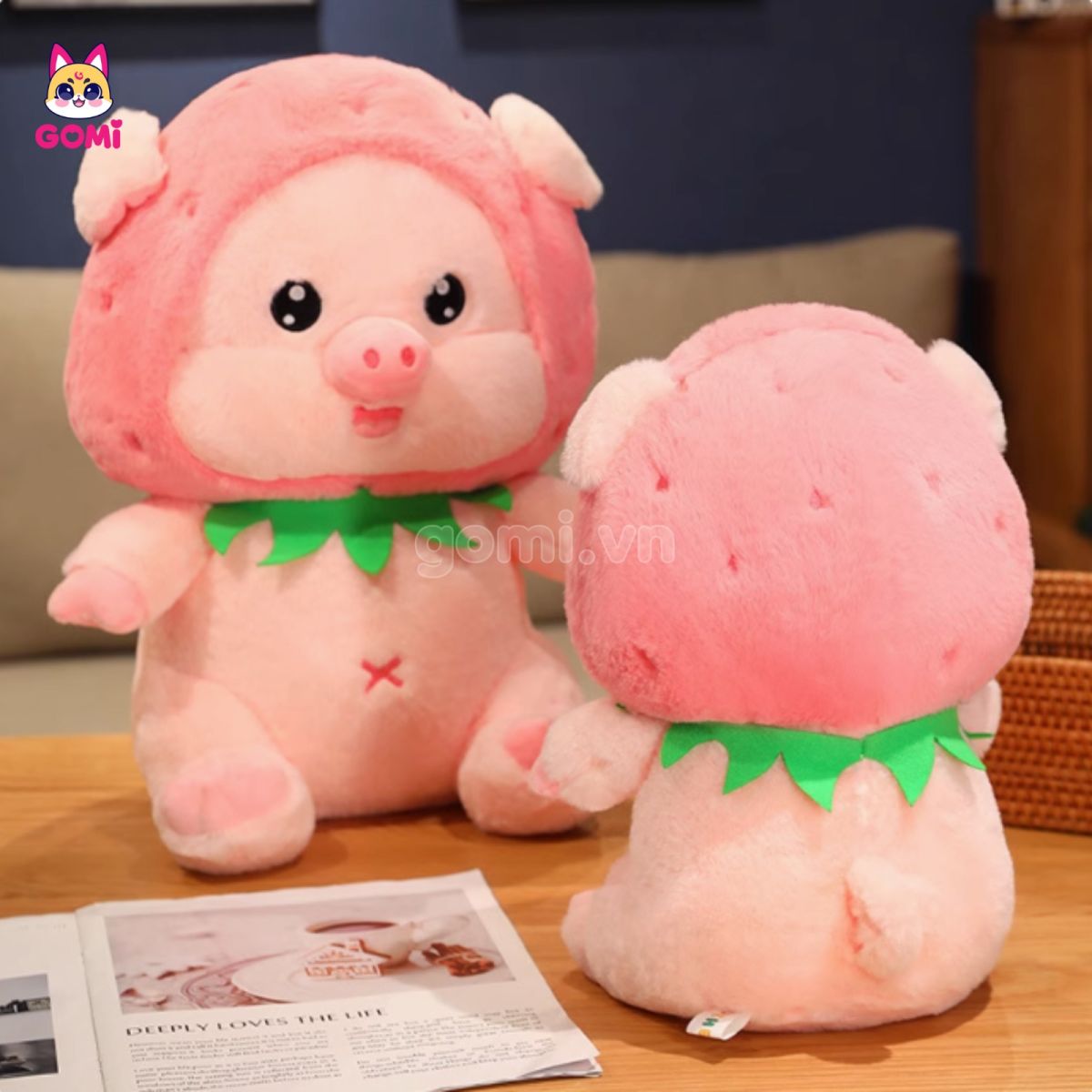 Gấu Bông Heo Lulu Đội Mũ Dâu