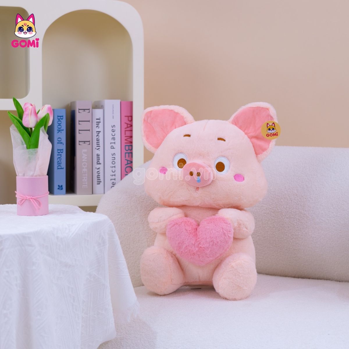 Gấu Bông Heo Ôm Tim Chảy Nước Mũi