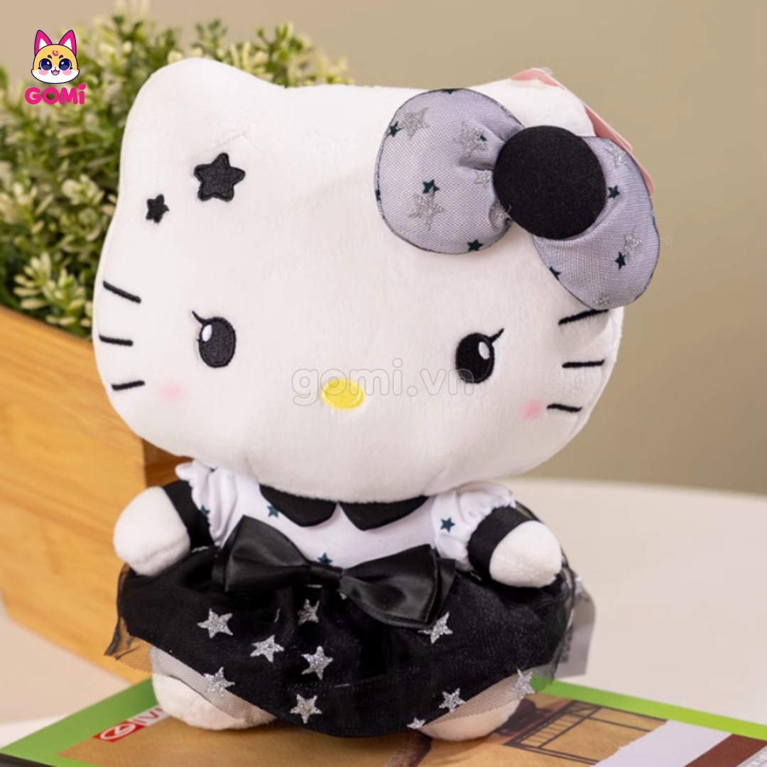 Gấu Bông Kitty Váy Đen Nơ