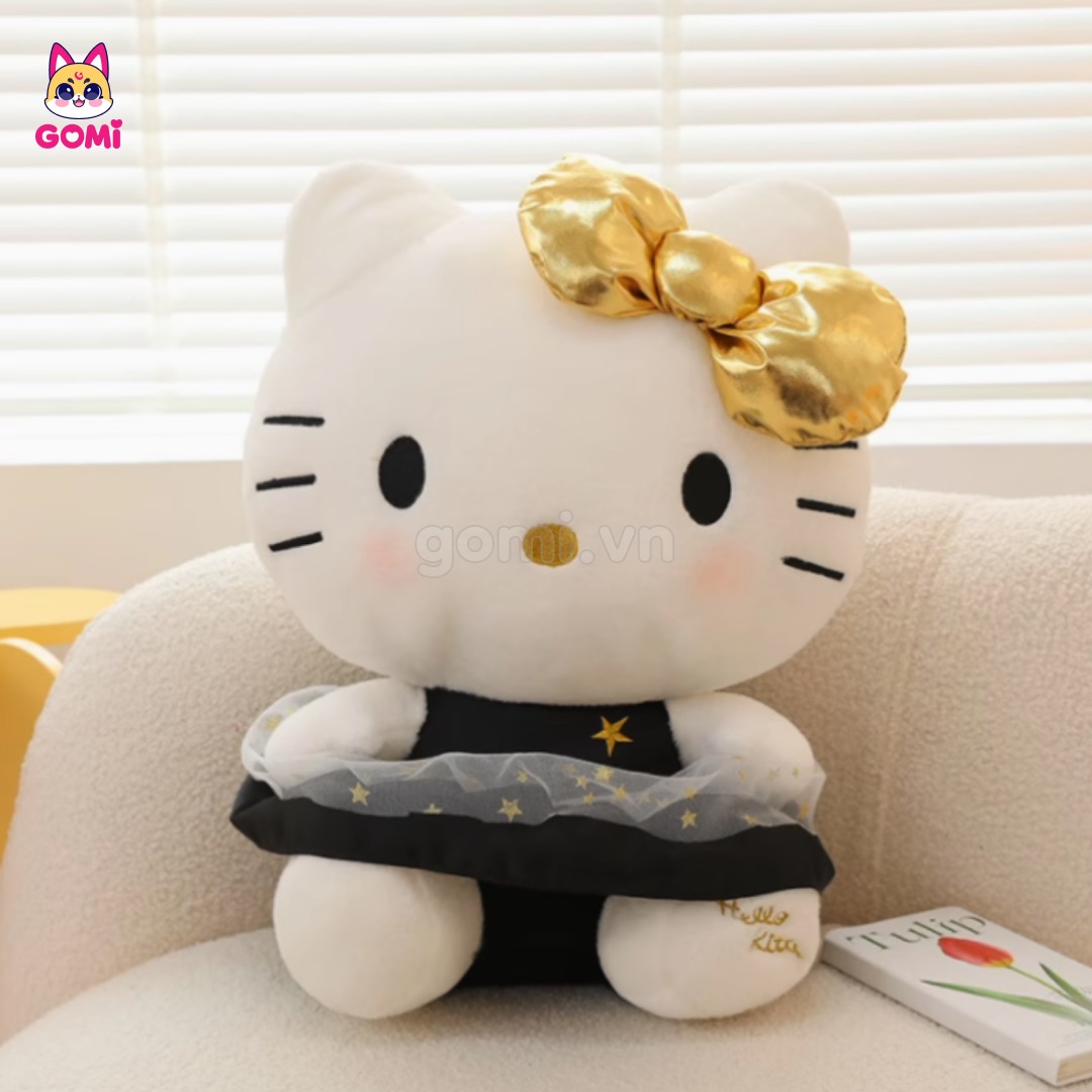 Gấu Bông Kitty Váy Đen Nơ