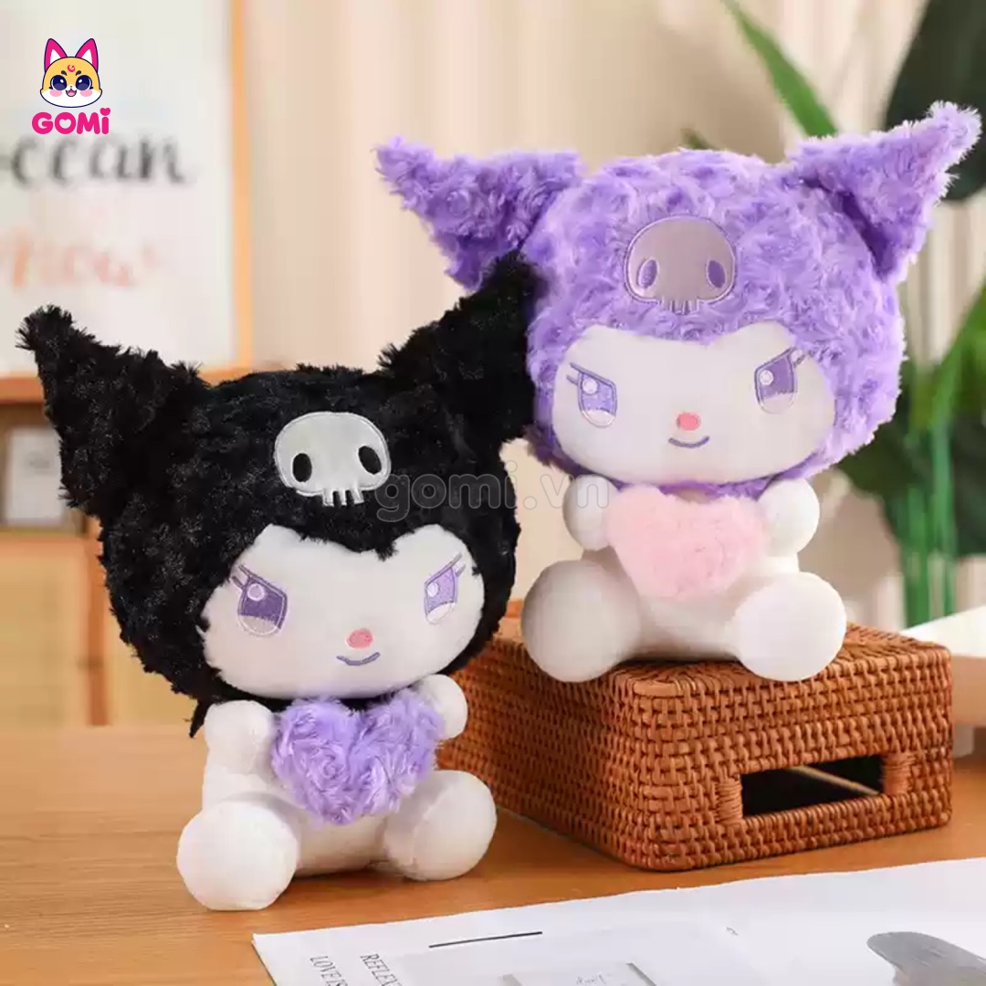 Gấu Bông Kuromi Ôm Tim