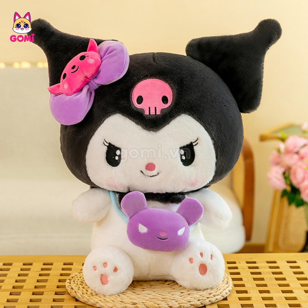 Gấu Bông Kuromi Đeo Túi Gấu