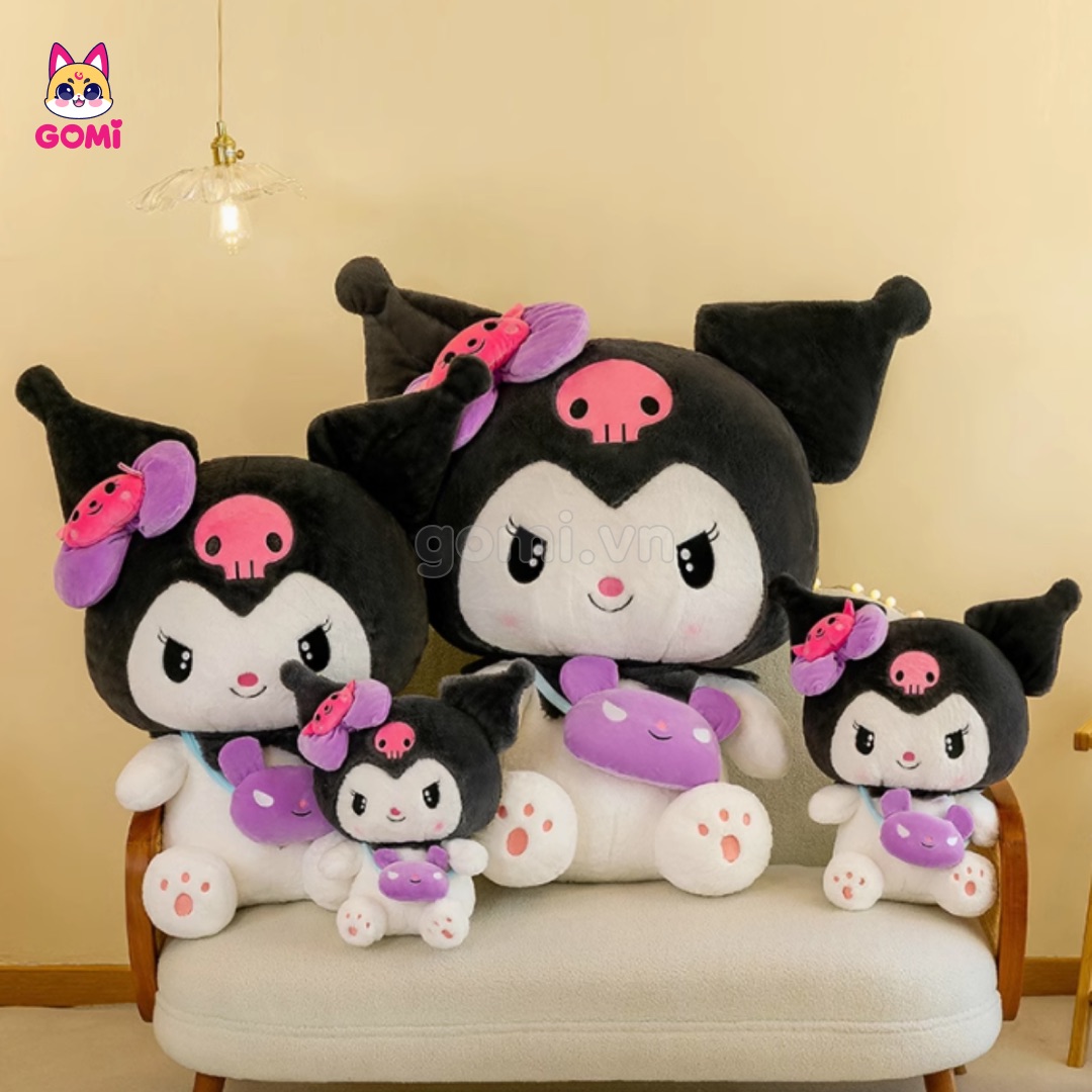 Gấu Bông Kuromi Đeo Túi Gấu