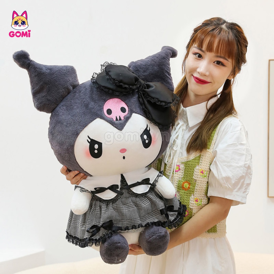 Gấu Bông Kuromi Váy Đen Nơ