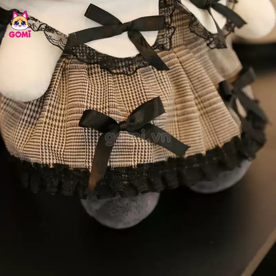 Gấu Bông Kuromi Váy Đen Nơ