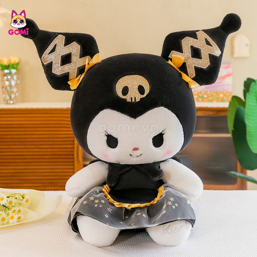Gấu Bông Kuromi Váy Đen Sao