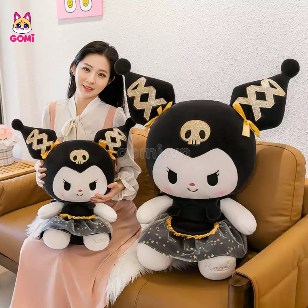 Gấu Bông Kuromi Váy Đen Sao