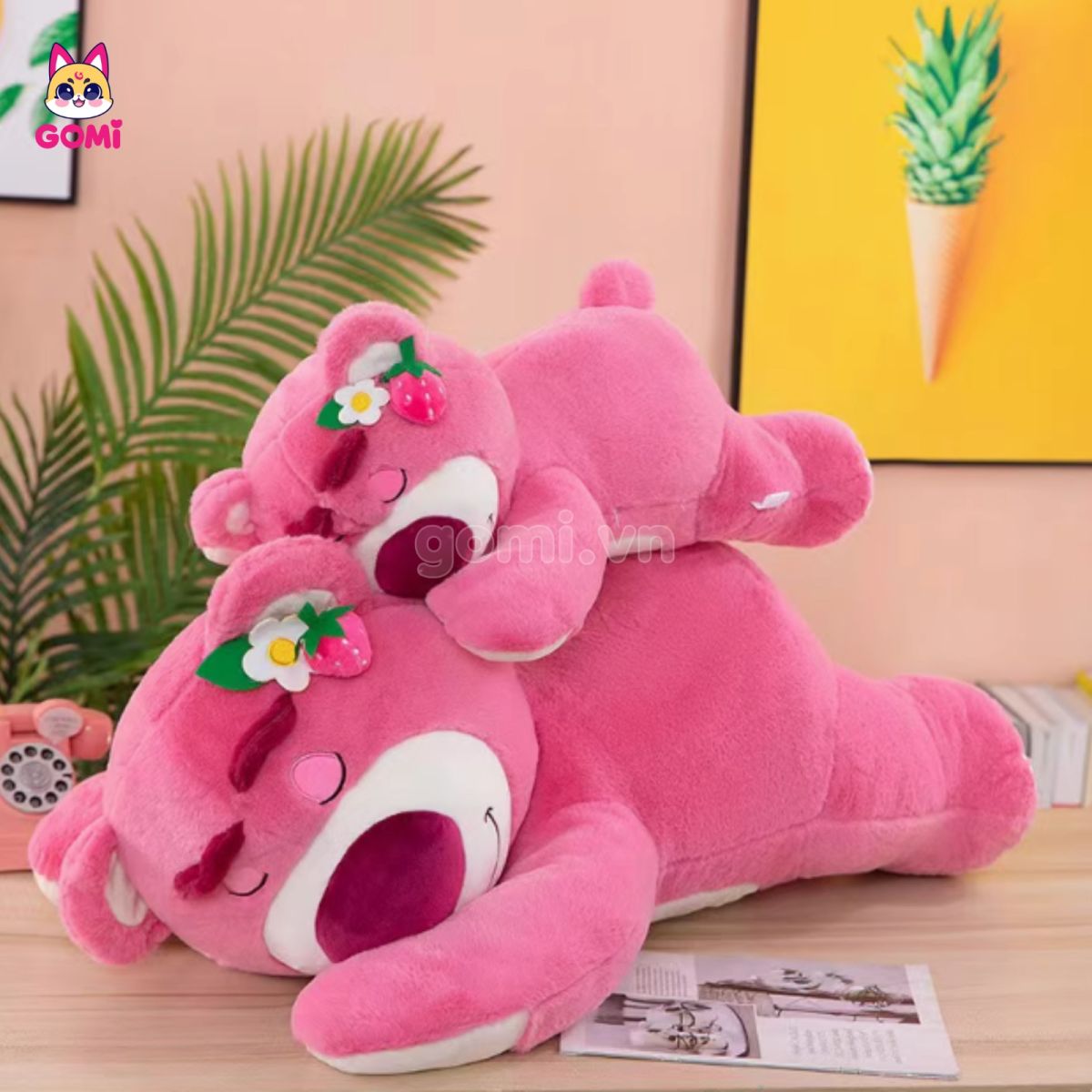 Gấu Bông Lotso Tai Dâu Nằm