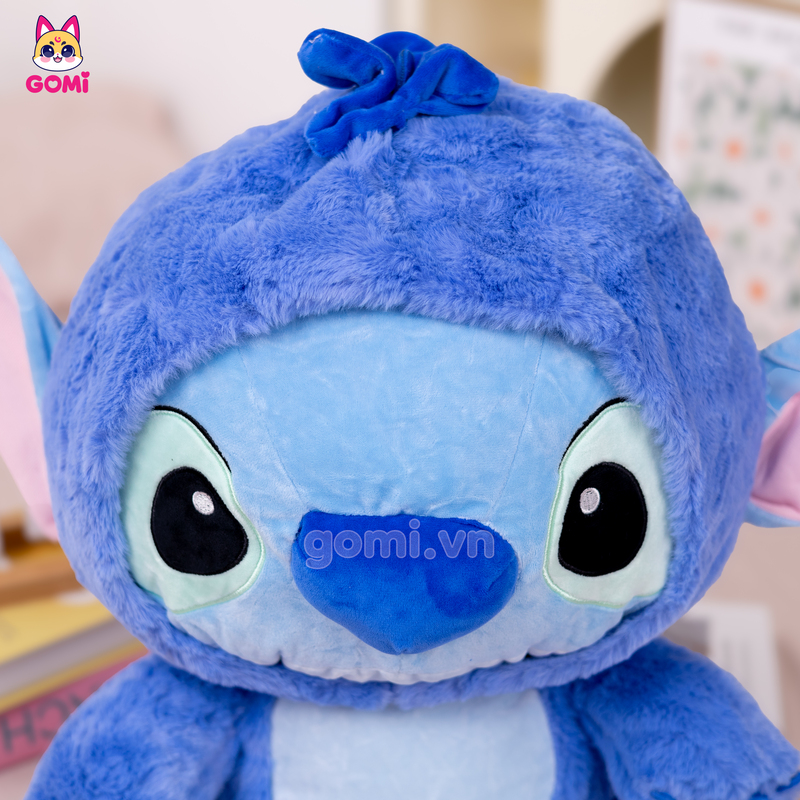 Gấu Bông Stitch Xanh Đội Nón Quả