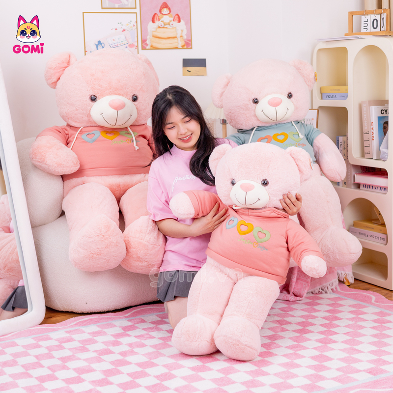 Gấu Bông Teddy Áo Nỉ Ba Tim