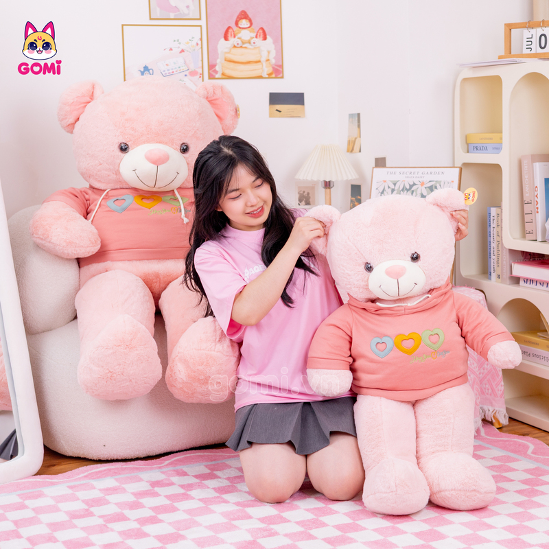 Gấu Bông Teddy Áo Nỉ Ba Tim