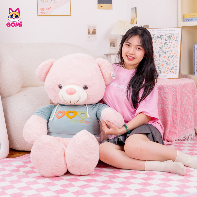 Gấu Bông Teddy Áo Nỉ Ba Tim